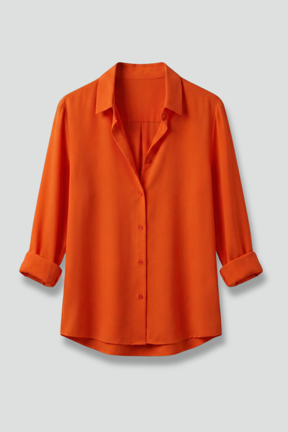 Raven Women's Long Sleeve Button Down Collared Blouse