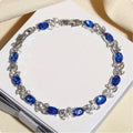 Armband met saffierlook en witgoudkleurige plating