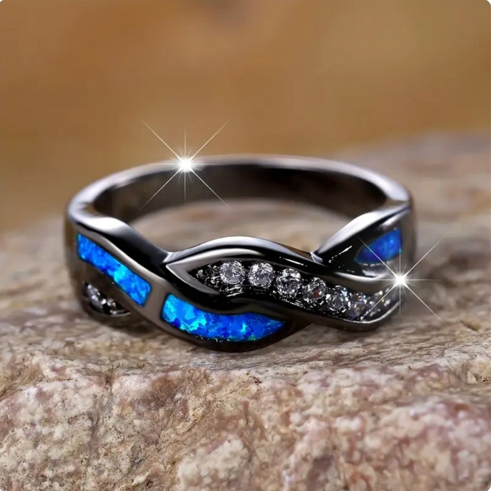 Witgoudkleurige ring met steenaccent