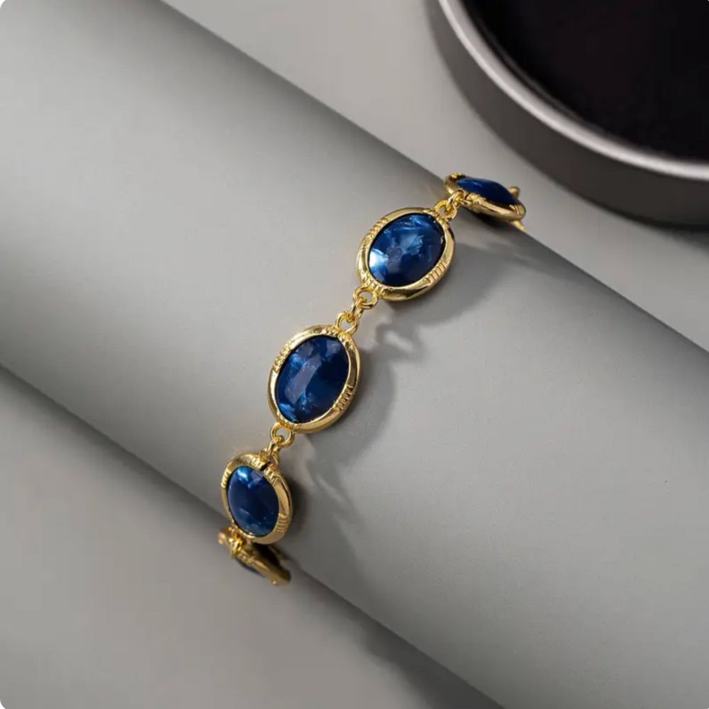 Ice-Inspired Crystal Bracelet with Polished Metalwork