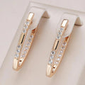 Zirconia Stone Row Leverback Earrings