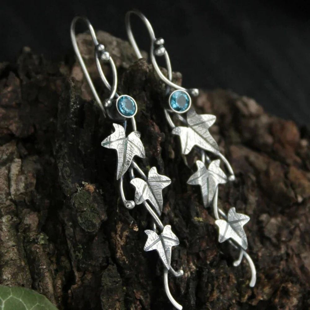 Bladoorbellen met blauw kristal