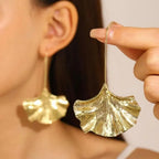 Vintage-Style Gold-Tone Petal Earrings