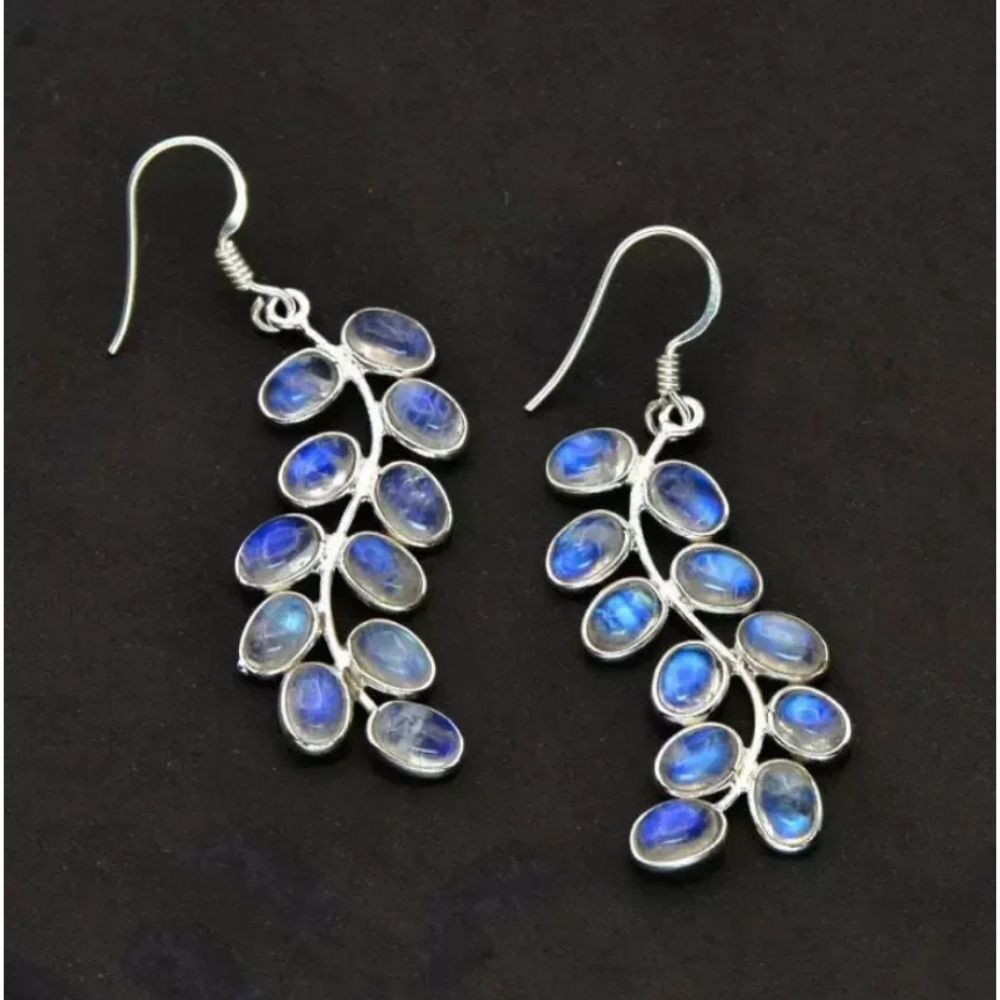Bohemian Blue Leaf Cascade Earrings