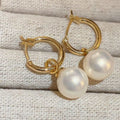 Gold-Tone Pearl Hook Earrings