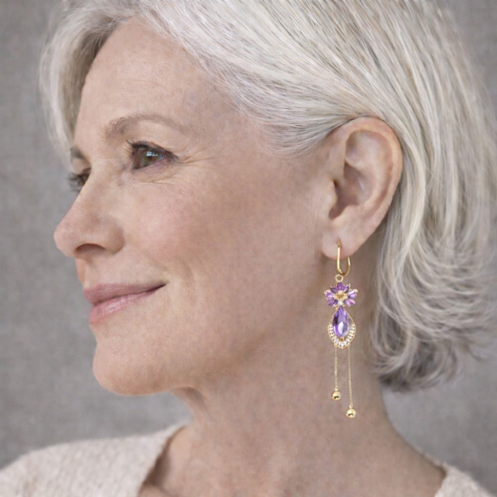 Flower Earrings with Intricate Petal Detail