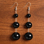 Minimalist Black Bead Earrings