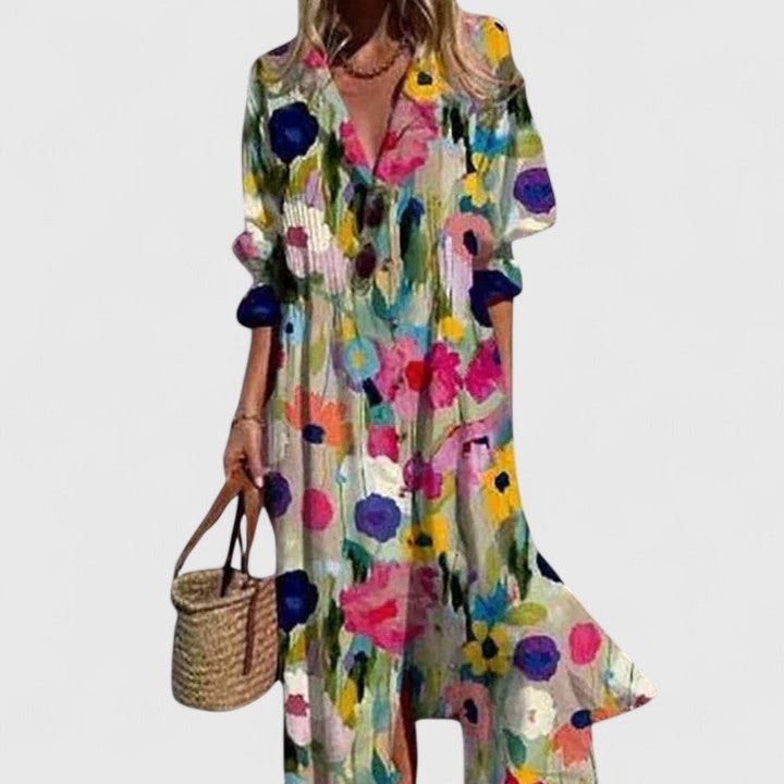 Floral Print Summer Maxi Dress