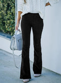 Flared broek met hoge taille en brede, zwierige zoom