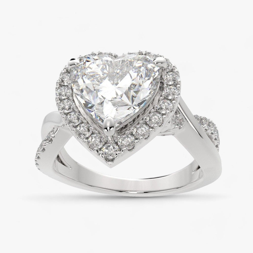 Adjustable Heart Ring with Zircon, Gold-Plated Steel