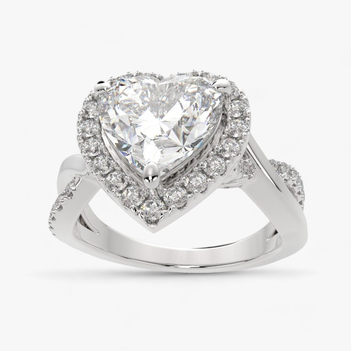 Adjustable Heart Ring with Zircon, Gold-Plated Steel