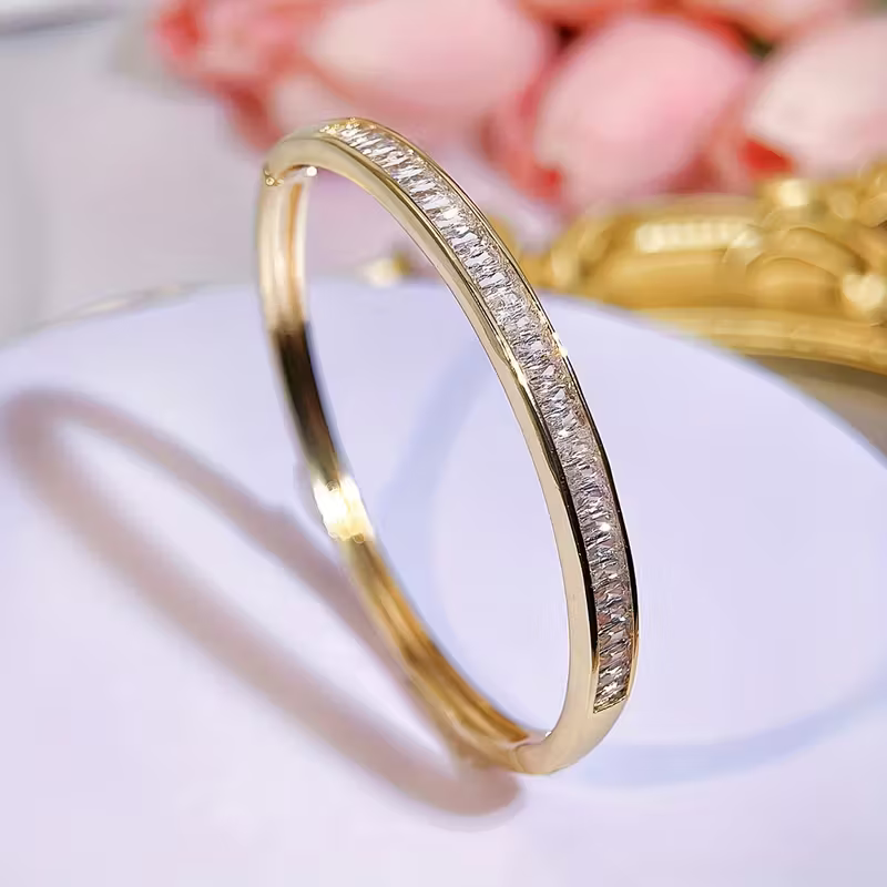 Goudkleurige baguette-armband