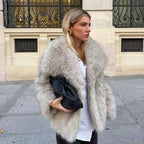 Leather-Look Longline Coat with Clean, Classic Lines