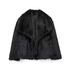Leather-Look Longline Coat with Clean, Classic Lines