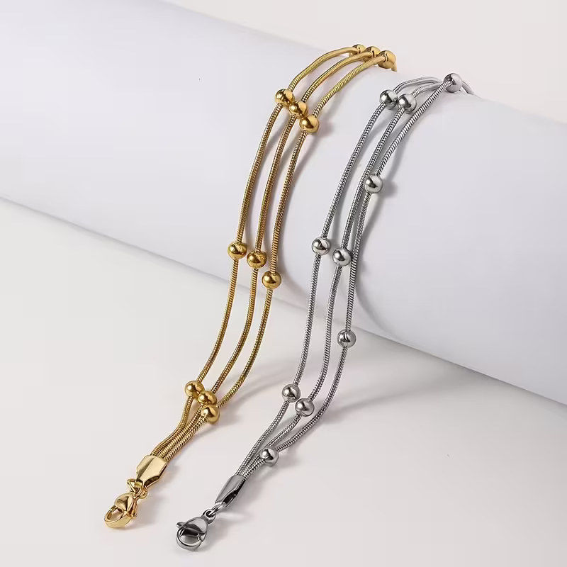 Beaded Snake Chain Bracelet