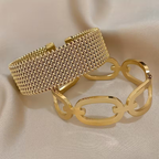 Chunky Gold-Tone Link Bracelet Set