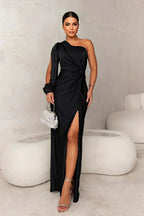 One Shoulder Neckline Relaxed Maxi Dress