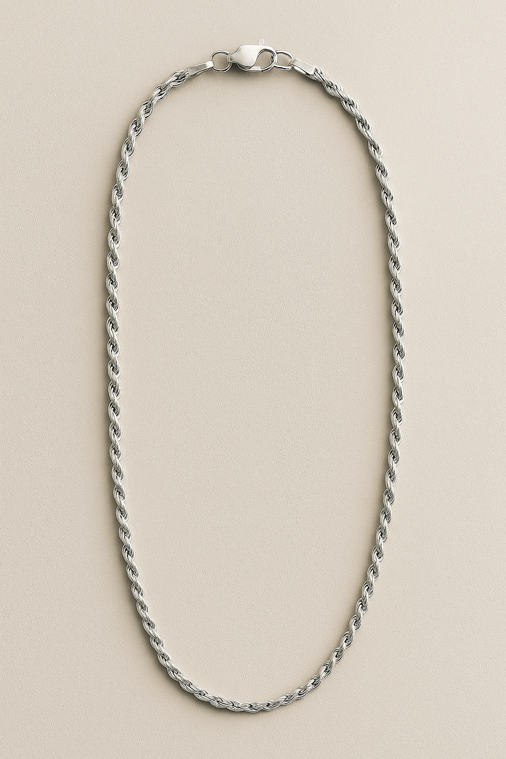 Twisted Rope Chain Necklace in Stainless Steel