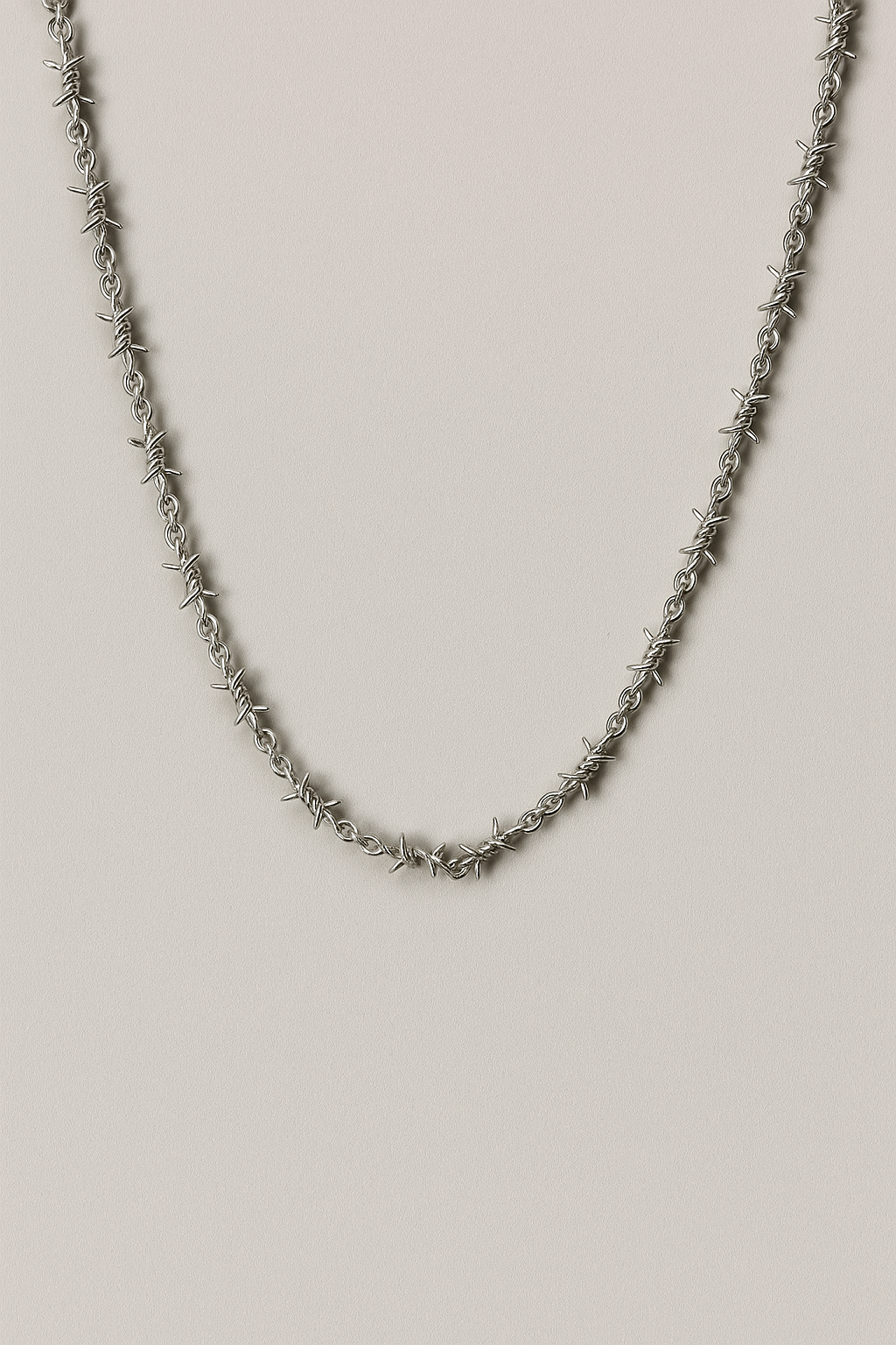 Twisted Wire Style Chain Necklace, Polished Metal