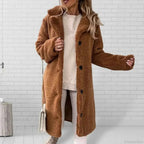 Single Breasted Belted Coat with a Turn Down Collar and Long Line