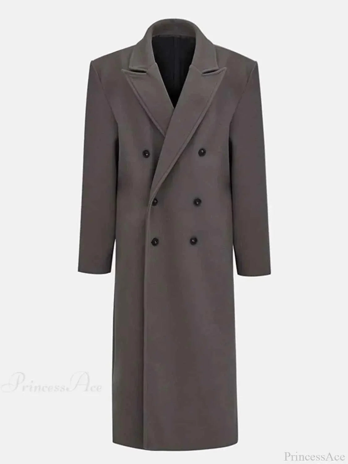 Thick Winter Overcoat with a Straight Single-Breasted Cut