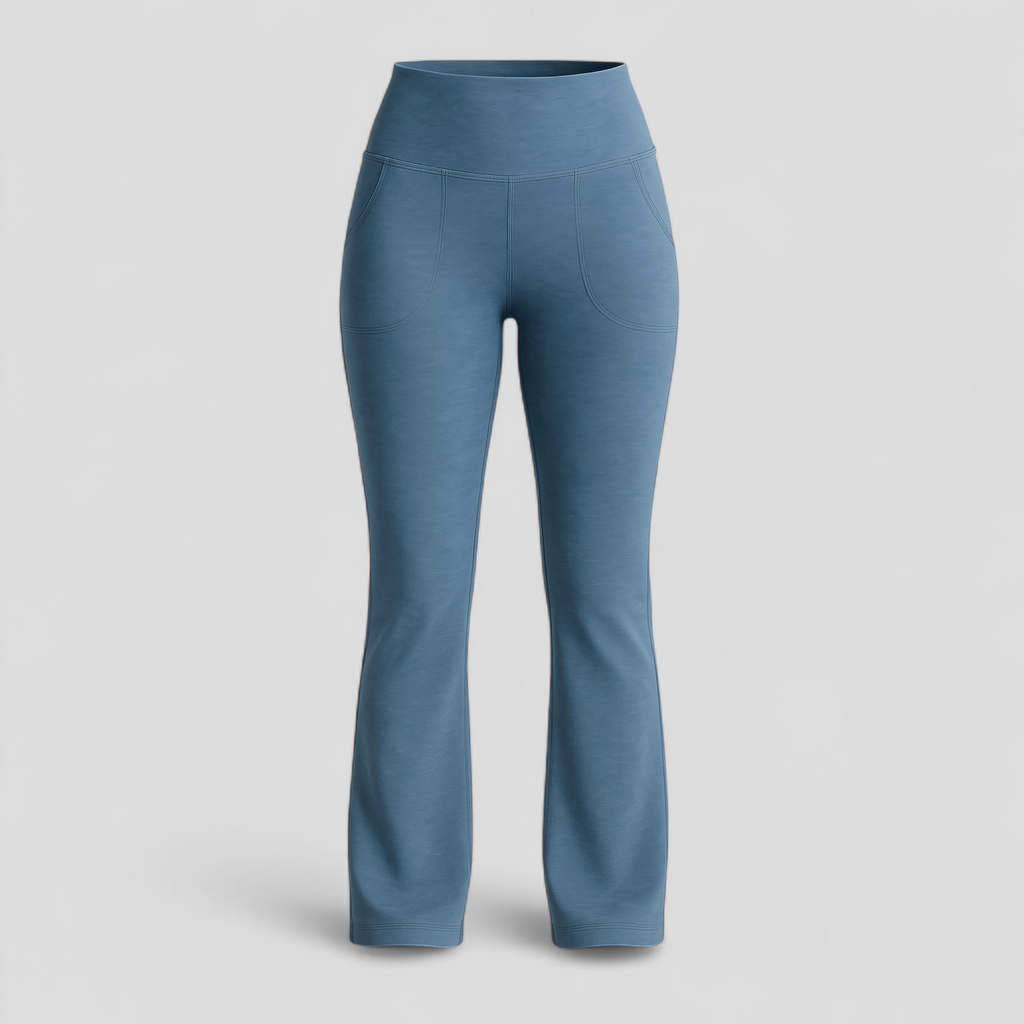 Bootcut sportbroek met hoge taille en zakken aan de voorkant