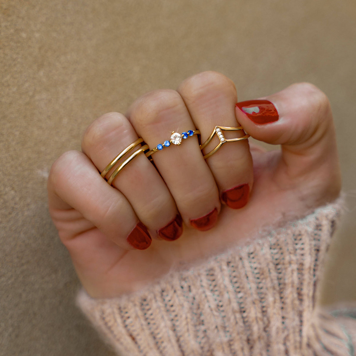 Adjustable Double-Band Open Cuff Ring
