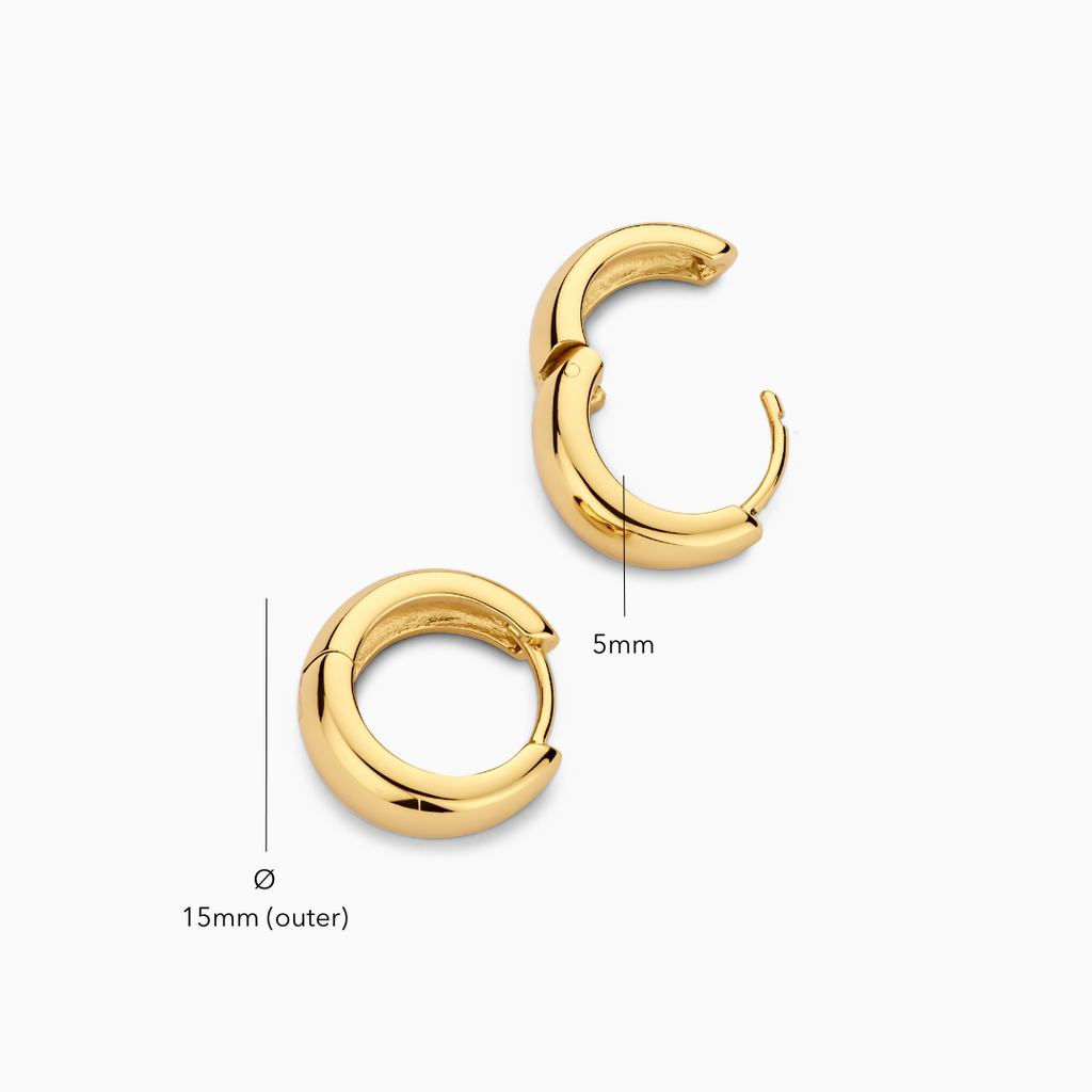Domed Gold-Tone Huggie Earrings