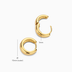 Domed Gold-Tone Huggie Earrings