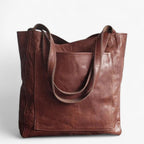 Everyday Leather Handbag with Snap Closure and Extra Space