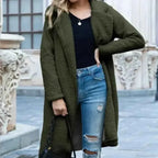 Fluffy Teddy Cape with Turn Down Collar and Open Front