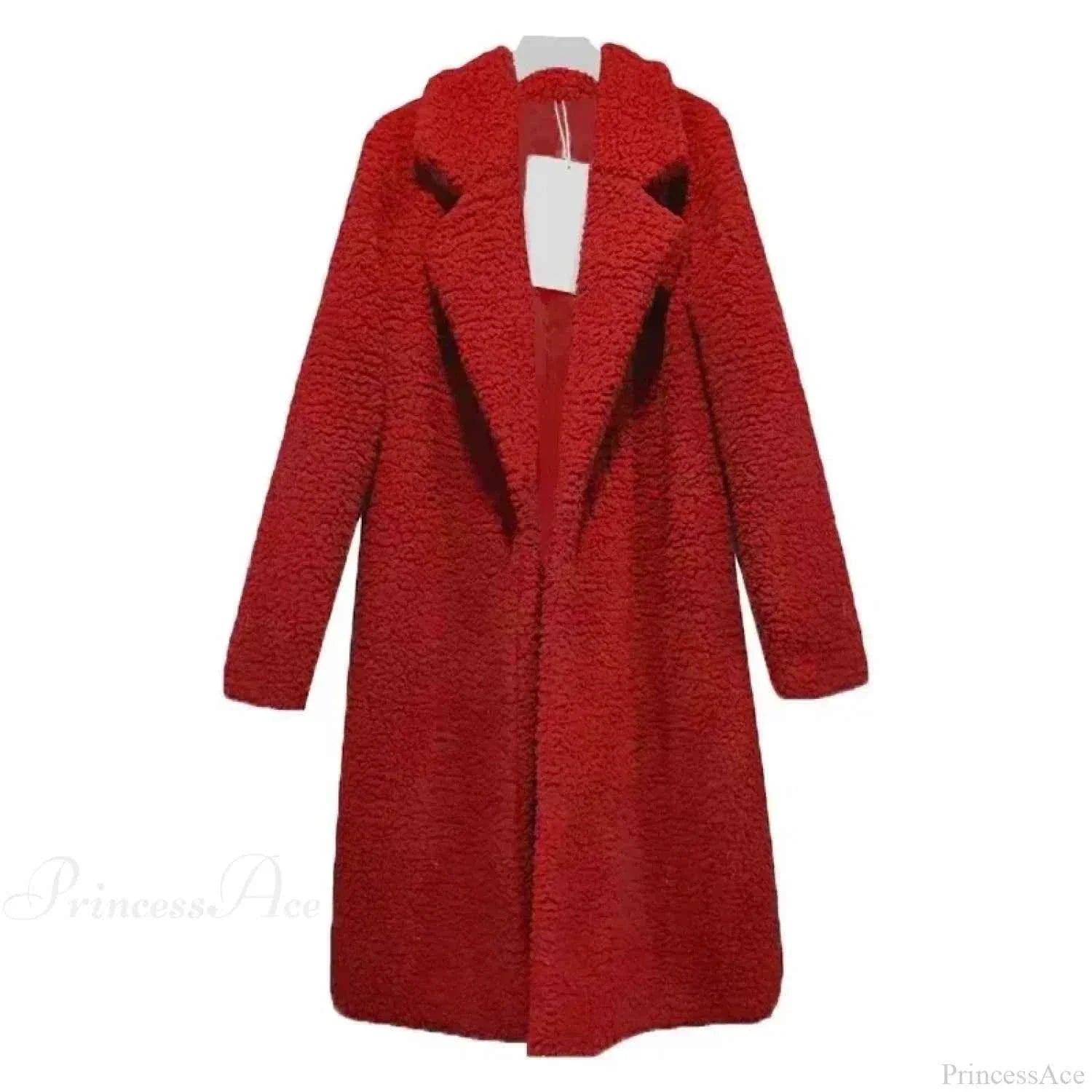 Fluffy Teddy Cape with Turn Down Collar and Open Front