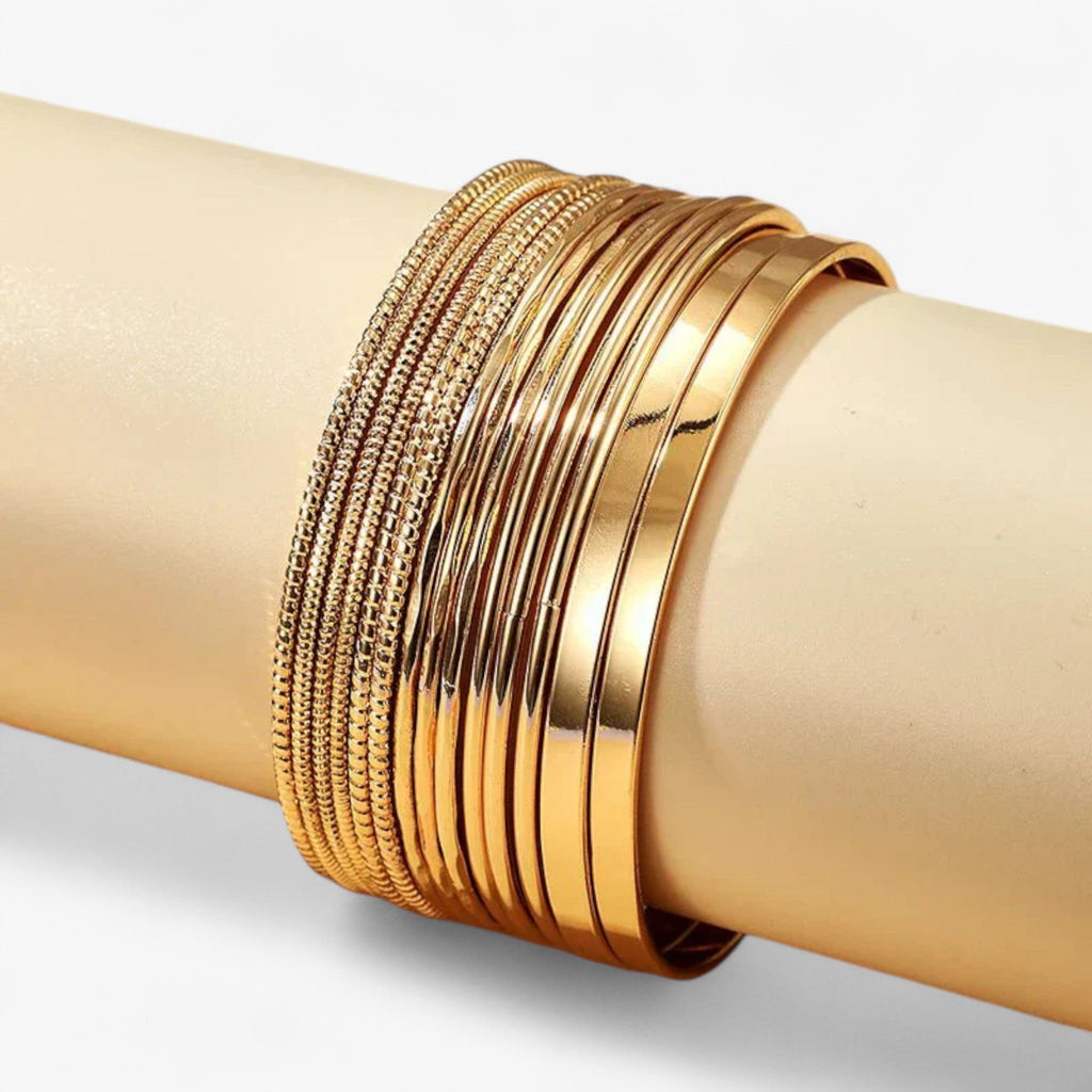 Punk Style Bracelet Set with Bold Metal Finish
