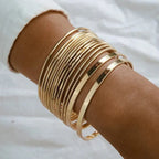 Punk Style Bracelet Set with Bold Metal Finish