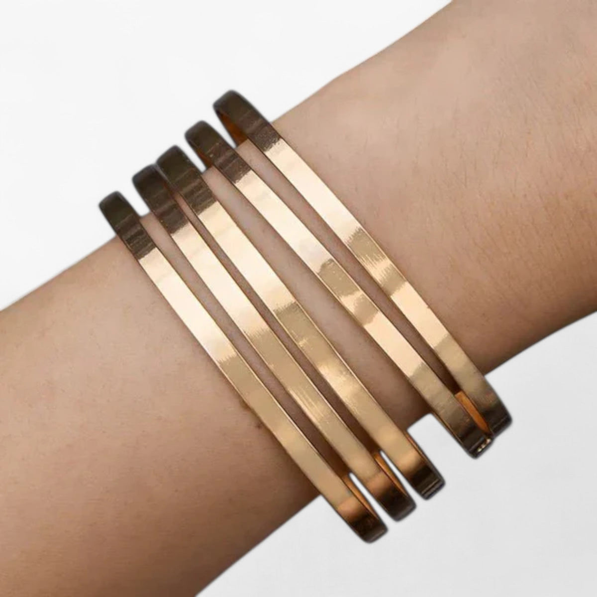 Punk Style Bracelet Set with Bold Metal Finish