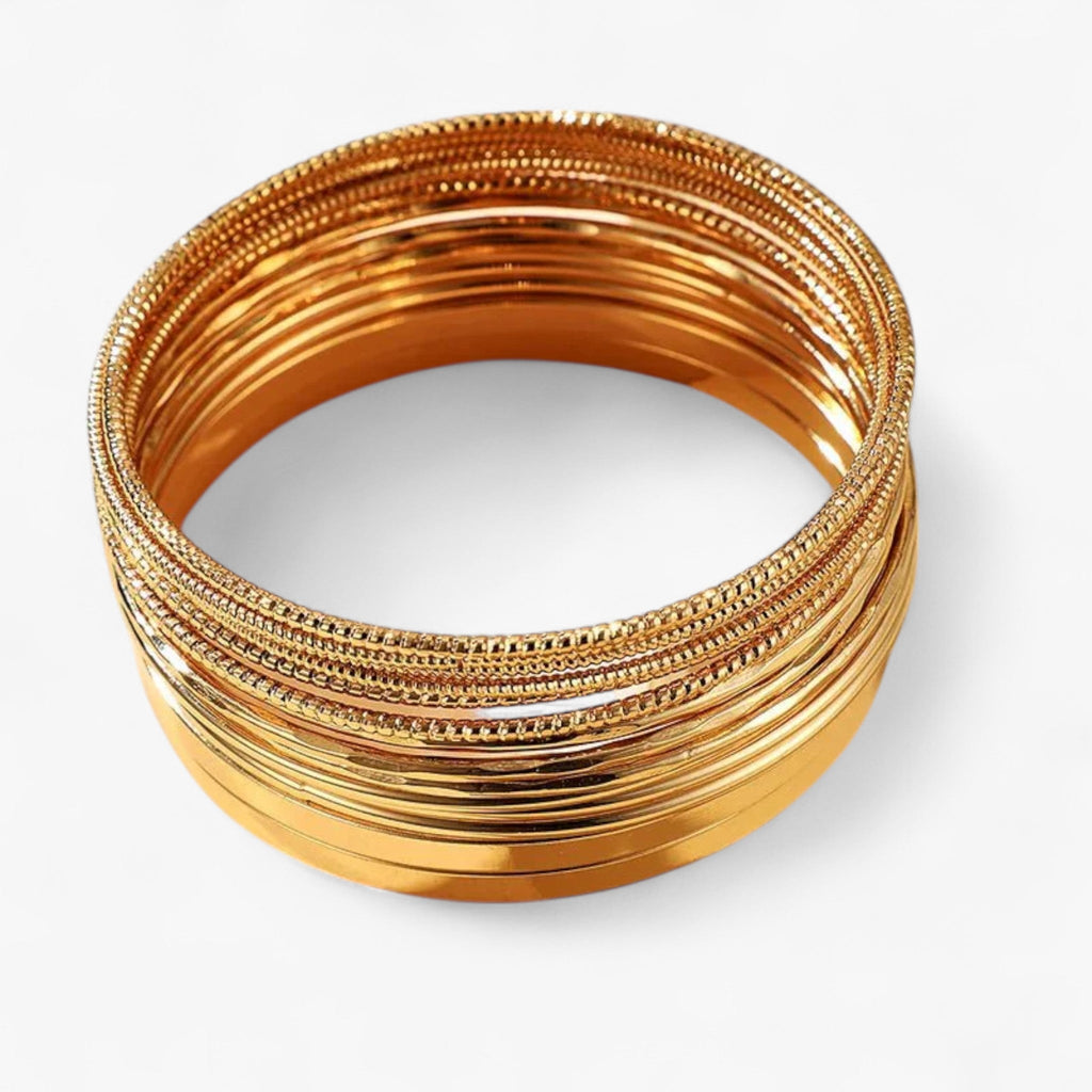 Punk Style Bracelet Set with Bold Metal Finish