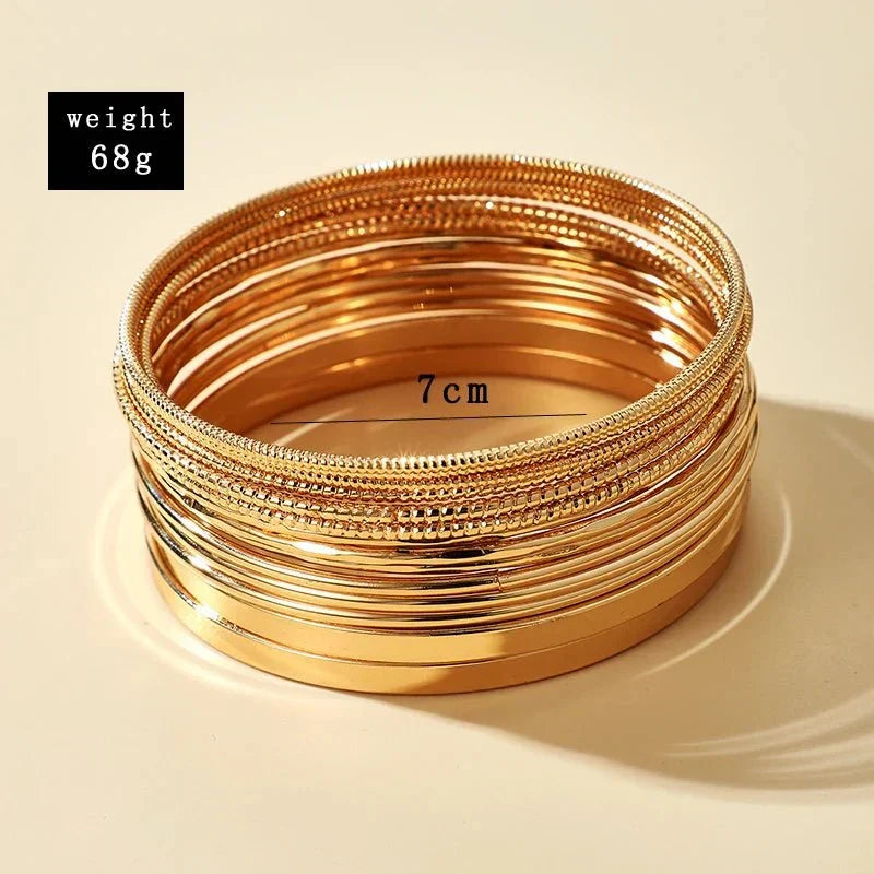 Punk Style Bracelet Set with Bold Metal Finish
