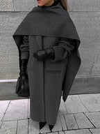 Double Breasted Longline Coat with a Classic Lapel Collar