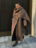 Double Breasted Longline Coat with a Classic Lapel Collar