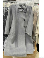 Longline Single-Breasted Brushed Coat with Turn-Down Collar