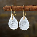Clear Quartz-Look Teardrop Earrings
