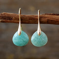 Gold-Tone Amazonite Drop Earrings
