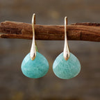 Gold-Tone Amazonite Drop Earrings
