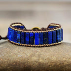 Lapis Lazuli and Leather Bracelet