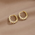 Pearl-Studded Mini Hoop Earrings