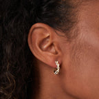 Pearl-Studded Mini Hoop Earrings