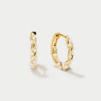 Pearl-Studded Mini Hoop Earrings