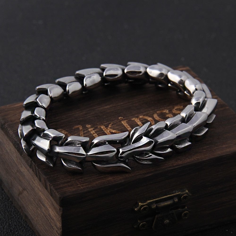 Slangenschakelarmband van roestvrij staal, 19 cm