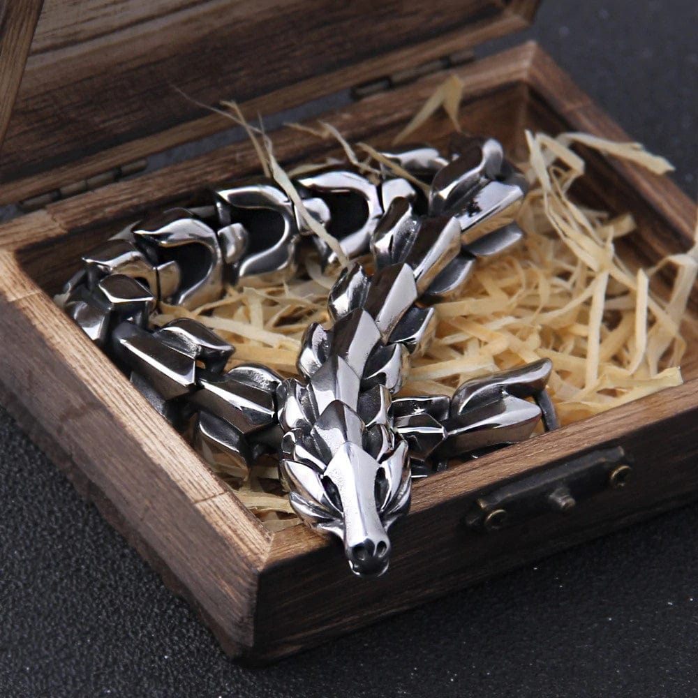 Slangenschakelarmband van roestvrij staal, 19 cm
