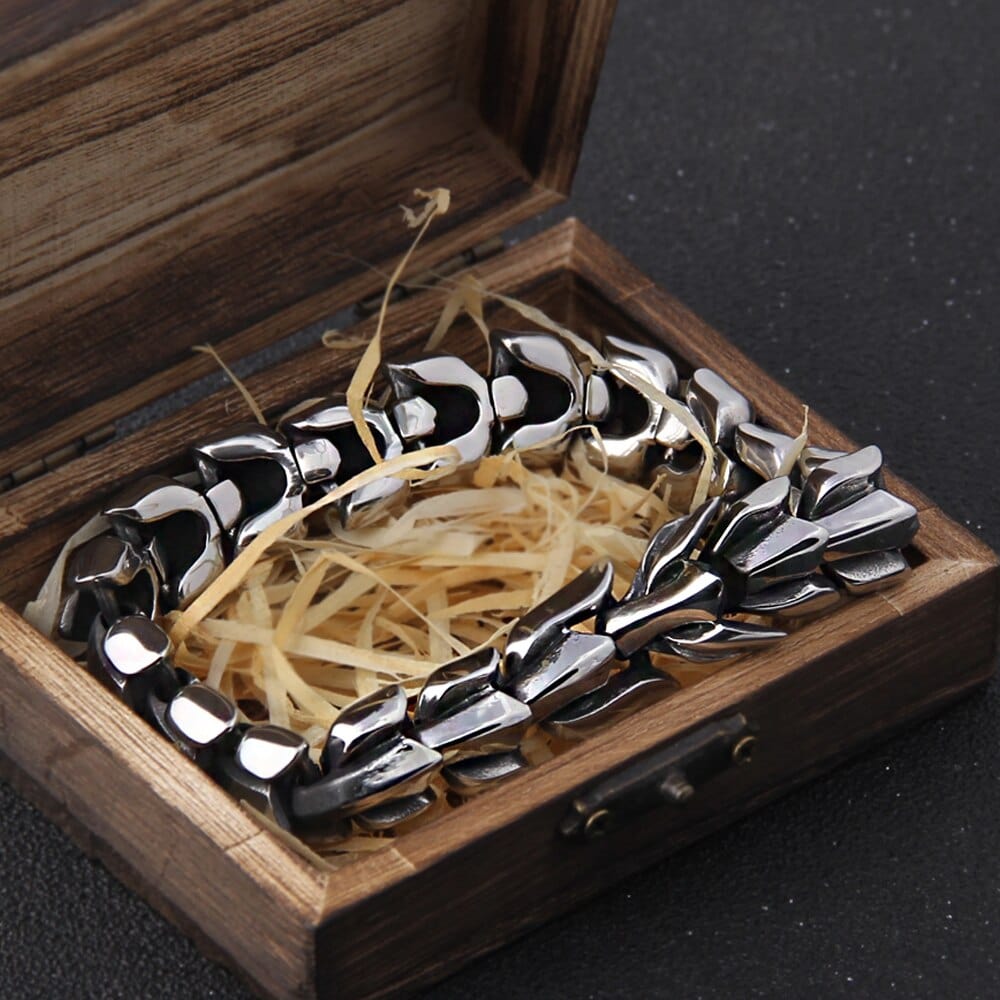 Slangenschakelarmband van roestvrij staal, 19 cm